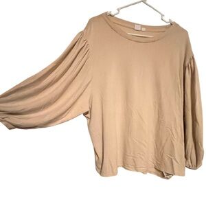 GAP Beige Women's Blouse with Flowing Sleeves